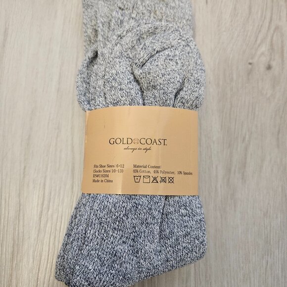 Gold Coast Men's Grey Thermal Socks 2pk NWT - Picture 2 of 3